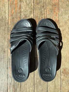 CROCS Black Multi-Strap Sandals